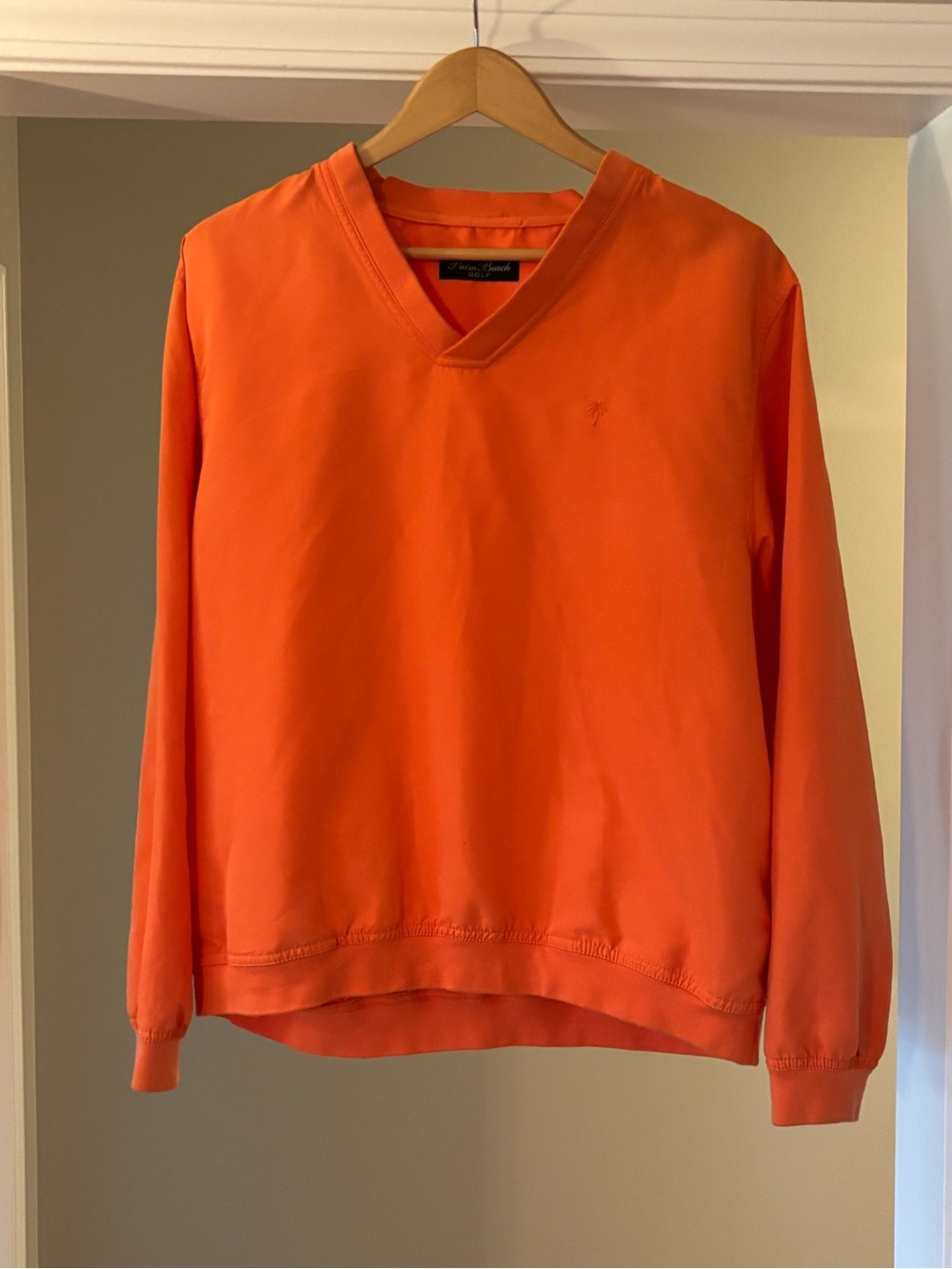 Men's Palm Beach Golf Orange V-Neck Windbreaker Jacket
